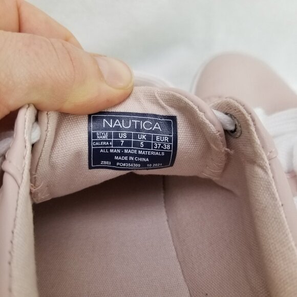 ✅Nautica Calera 4 PINK Faux Leather Low Top Women's 7W Fashion Sneakers/Shoes - Picture 4 of 11